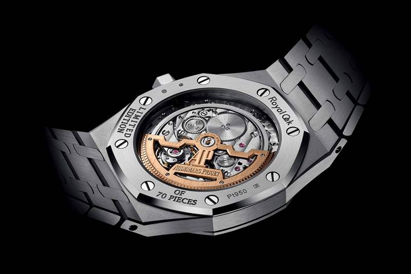 Audemars Piguet Royal Oak Jumbo 超薄鉑金鉆石時標 - 底蓋