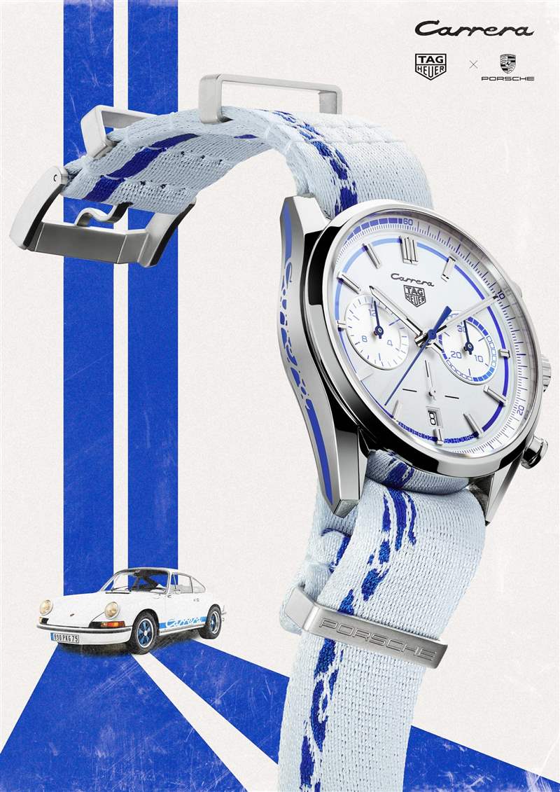 TAG Heuer Carrera x Porsche RS 2.7(參考編號:CBN2016.EB0275)售價:62,200港元(圖片來源:TAG Heuer) TAG Heuer聯乘Porsche Carrera五十周年限量版致敬終極賽車精神-復刻表