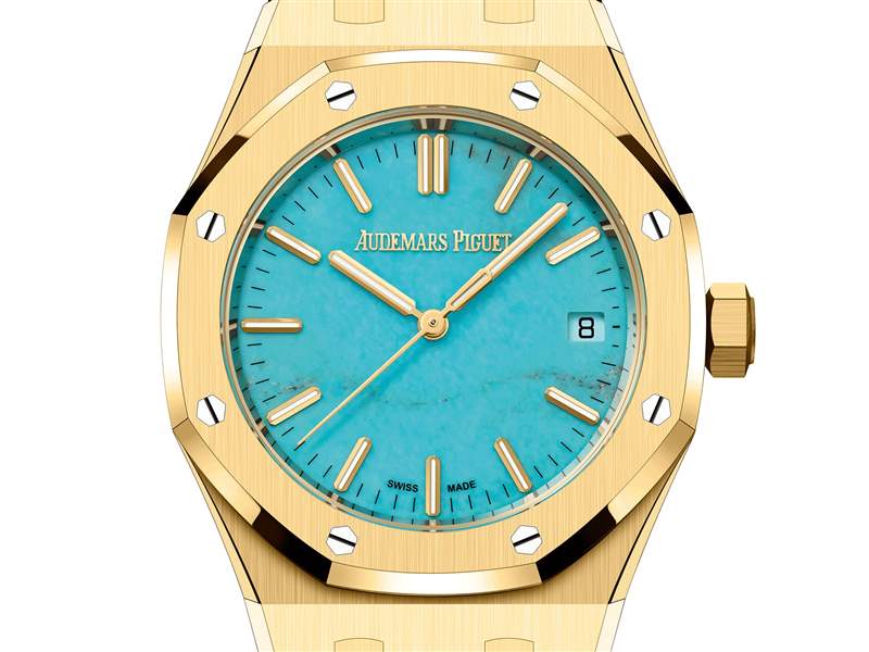 愛彼推出Royal Oak Selfwinding 37mm Turquoise Dial綠松石表盤腕表-復(fù)刻表