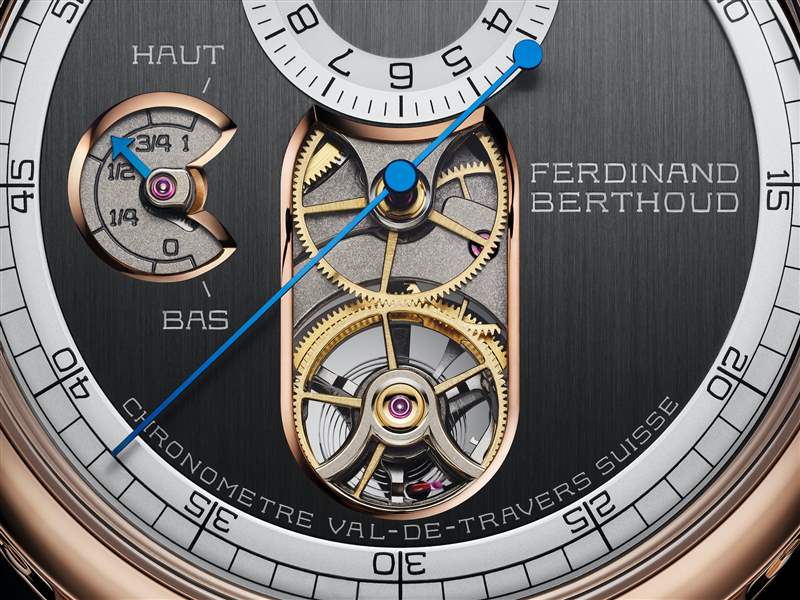 Chronomètre FB 2T精密時計系列，型號FB 2T.2-1（18K玫瑰金款搭配鍍釕緞面錶盤）（圖片來源：Chronométrie Ferdinand Berthoud）
