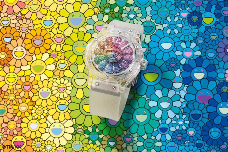 Classic Fusion Takashi Murakami Sapphire Rainbow經(jīng)典融合系列村上隆藍(lán)寶石彩虹錶（圖片來(lái)源：Hublot）