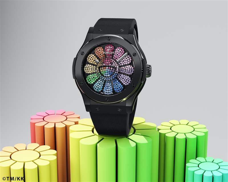 Classic Fusion Takashi Murakami All Black經(jīng)典融合系列村上隆聯(lián)乘腕表（圖片來(lái)源：Hublot）